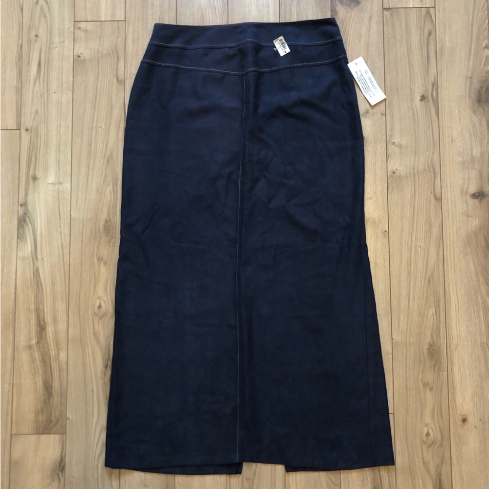 Women’s Vintage Collection Klaxon Faux Suede Navy Blue Long Maxi skirt size 11